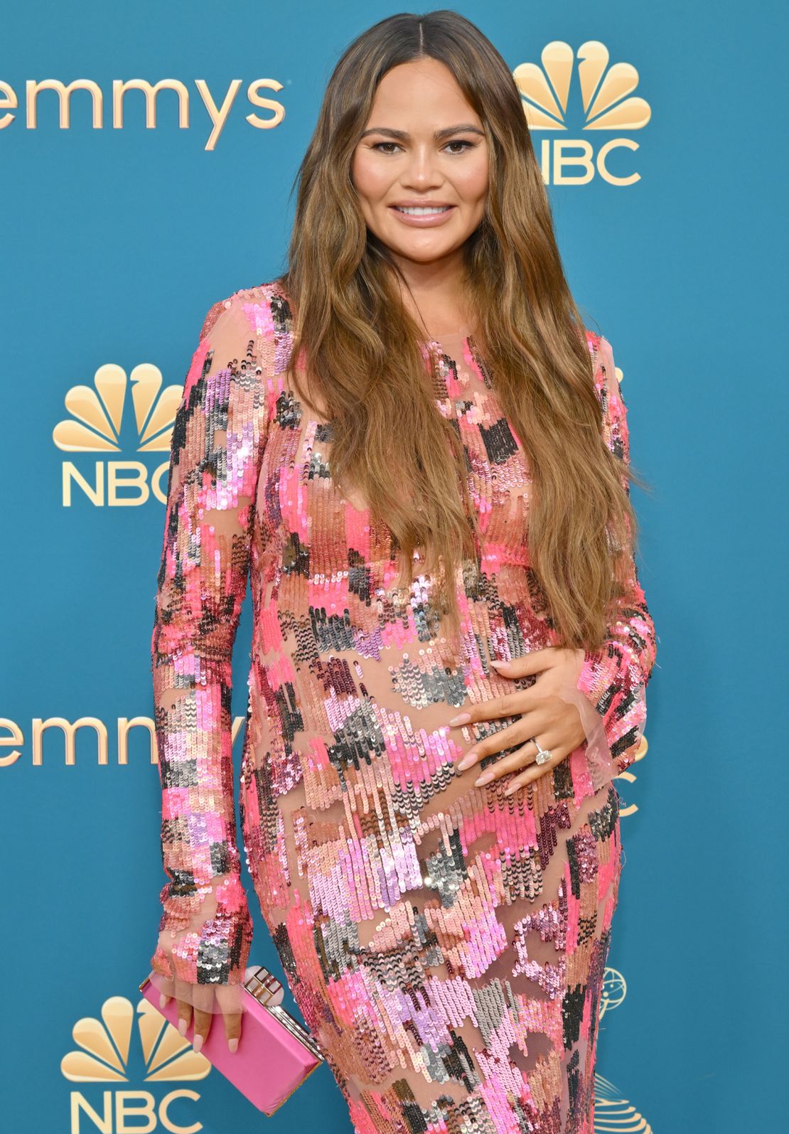 Chrissy Teigen attends the Emmy Awards in Los Angeles, on September 12, 2022.