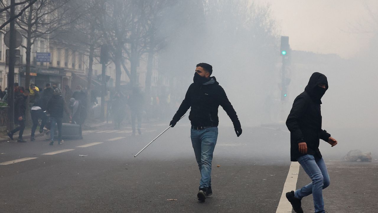 Protesters in the French capital on Saturday. 
