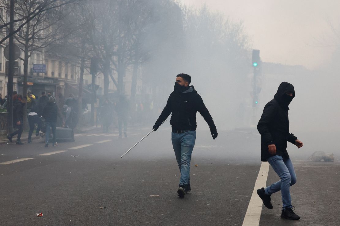 Protesters in the French capital on Saturday. 