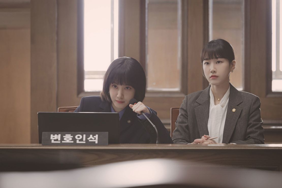 Extraordinary Attorney Woo, starring Park Eun-bin, left, and Ha Yoon-kyung.