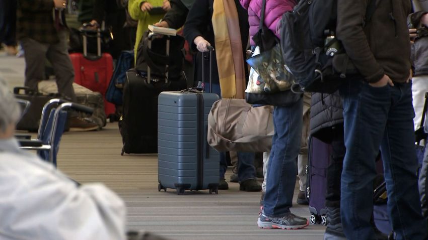 Long lines at Southwest counters Monday, Dec. 26, 2022, at Raleigh--Durham International Airport.