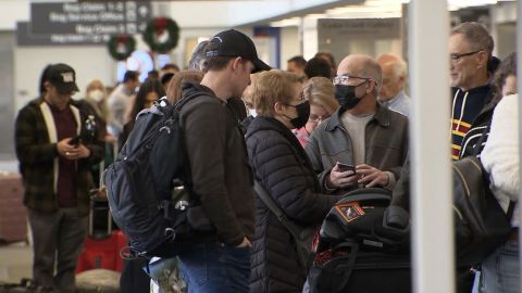 Customers lined up at the Southwest counter at Raleigh Durham International Airport on Monday.