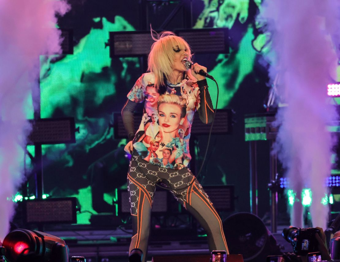 Miley Cyrus performs onstage in February.
