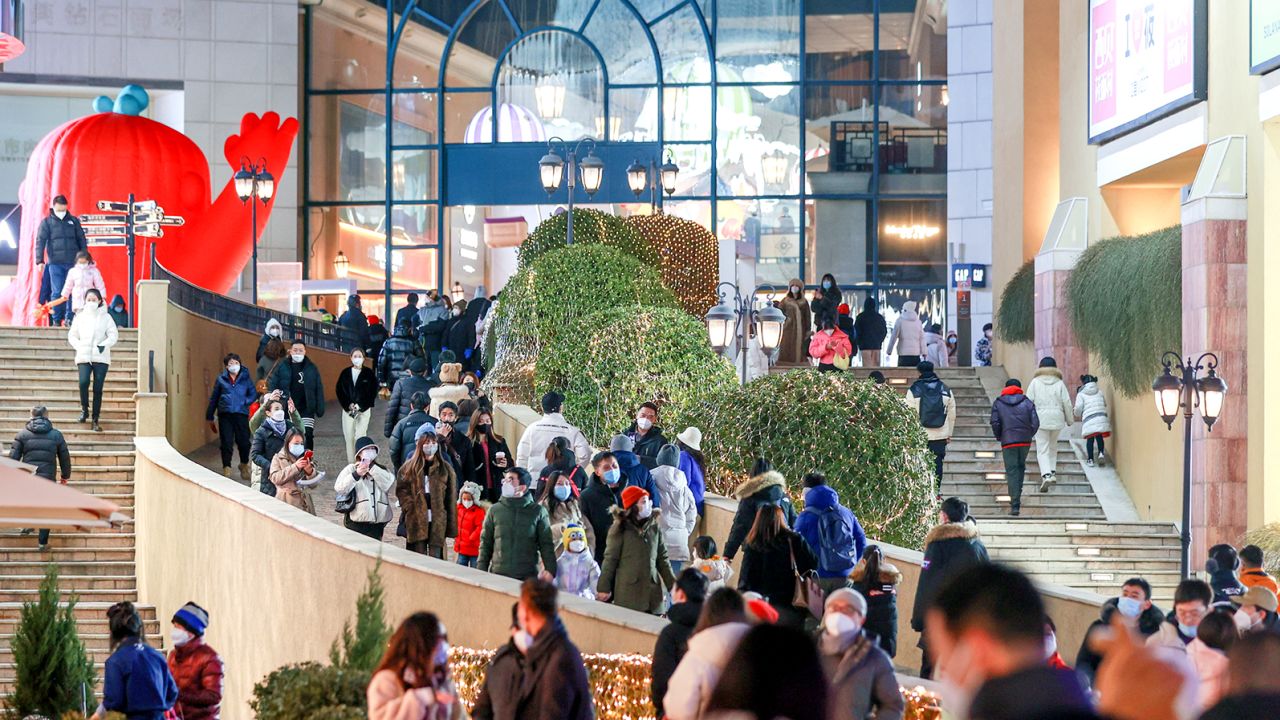 Citizens enjoy leisure time at Solana mall on December 24, 2022 in Beijing, China. Life in Beijing has gradually returned to normal following the government's pandemic policy changes.