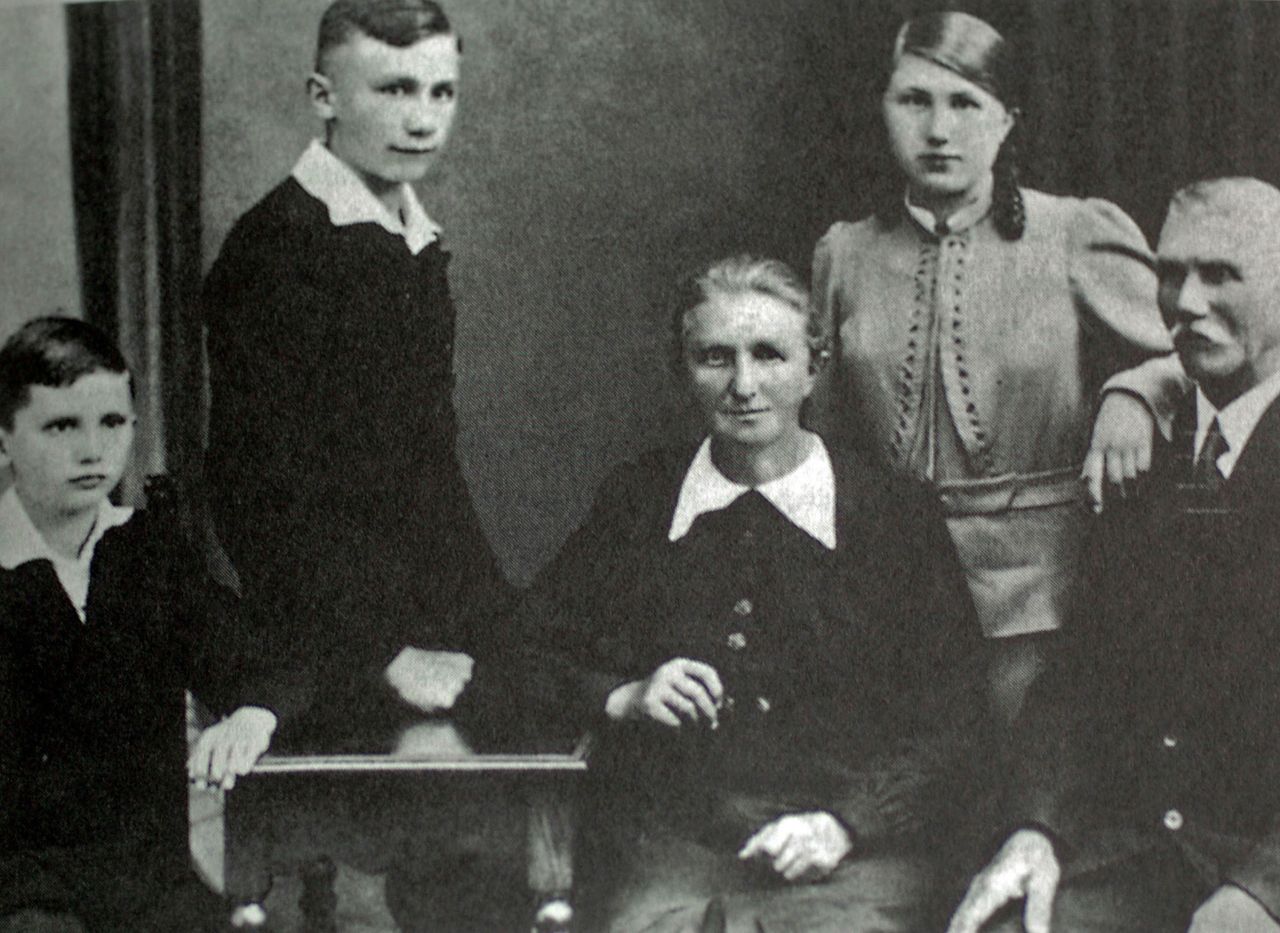 Benedict was born Joseph Aloisius Ratzinger in Marktl am Inn, Germany, in 1927. He's seen here on the left along with other members of his family in 1938: his brother, Georg; his mother, Maria; his sister, Maria; and his father, Joseph.