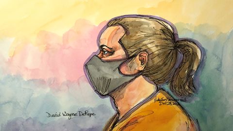 Suspect David DePape is featured in this courtroom sketch. 