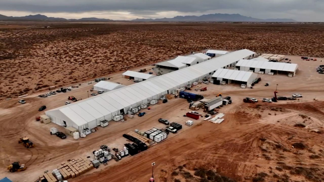 US Customs and Border Protection is putting up this tent near El Paso to boost its processing capacity. 