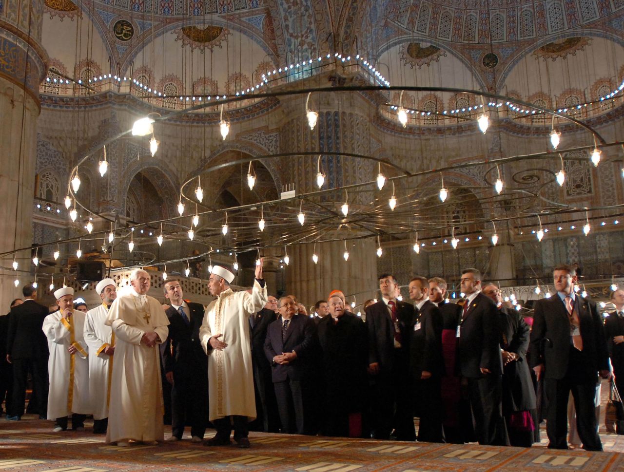 Benedict visits Istanbul's Sultan Ahmet Mosque, aka the Blue Mosque, in November 2006.