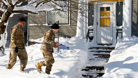 National Guard members check on Buffalo residents Wednesday, Dec. 28, 2022.