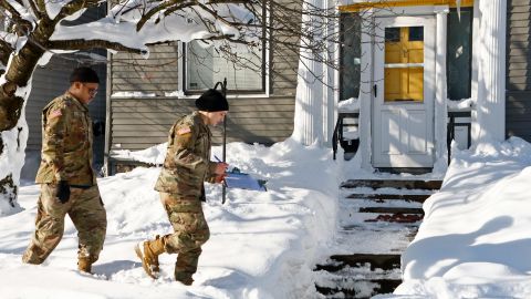 National Guard members check on Buffalo residents on Wednesday, December 28, 2022.