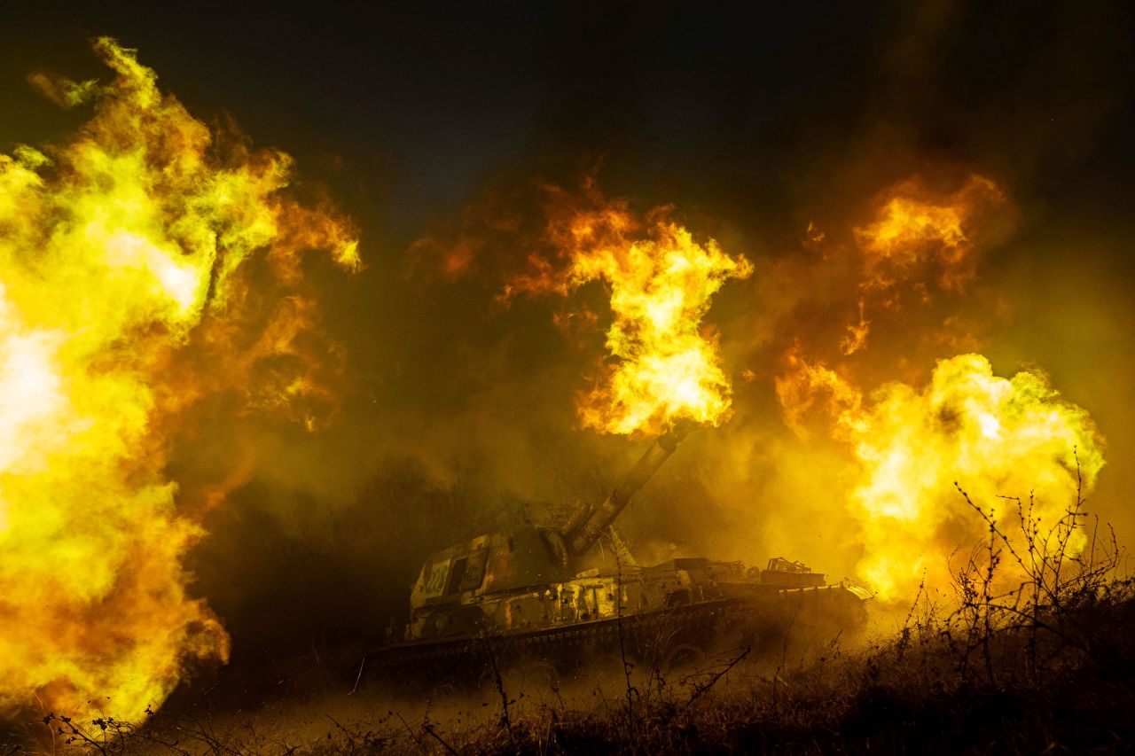 Ukrainian artillery is fired at Russian forces in Ukraine's Kharkiv region on Saturday, December 24.