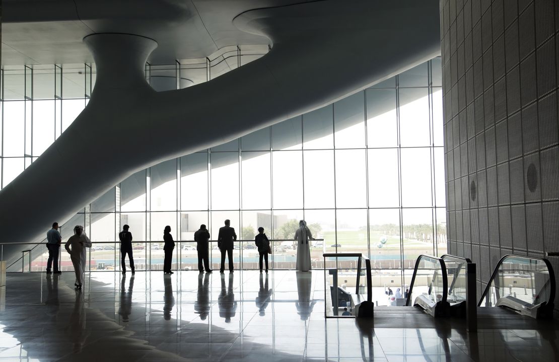 The interior of the Qatar National Convention Centre in Doha, Qatar, taken on April 12, 2015. 