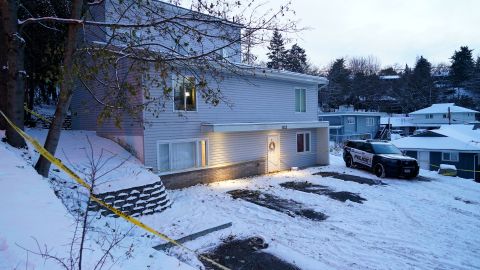 Rumah tempat empat mahasiswa Universitas Idaho dibunuh pada dini hari tanggal 13 November. 