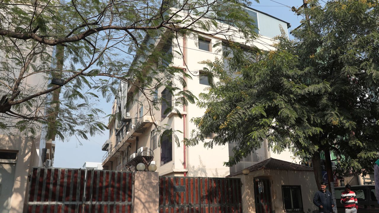 The office of the Marion Biotech pharmaceuticals company in Noida, Uttar Pradesh is pictured on December 29. 