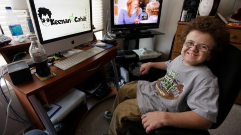 Keenan Cahill, then 16, pictured in the room where he became a viral sensation.