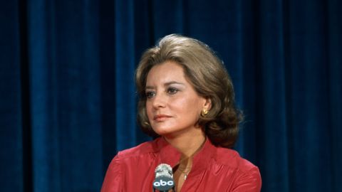 باربرا والترز شوهدت في مؤتمر صحفي في 30 سبتمبر 1976 في مدينة نيويورك.