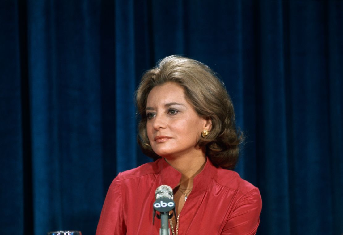 Barbara Walters is seen at a news conference on September 30, 1976, in New York.