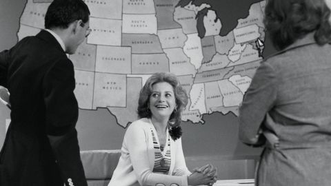 Barbara Walters sits on the set of NBC 