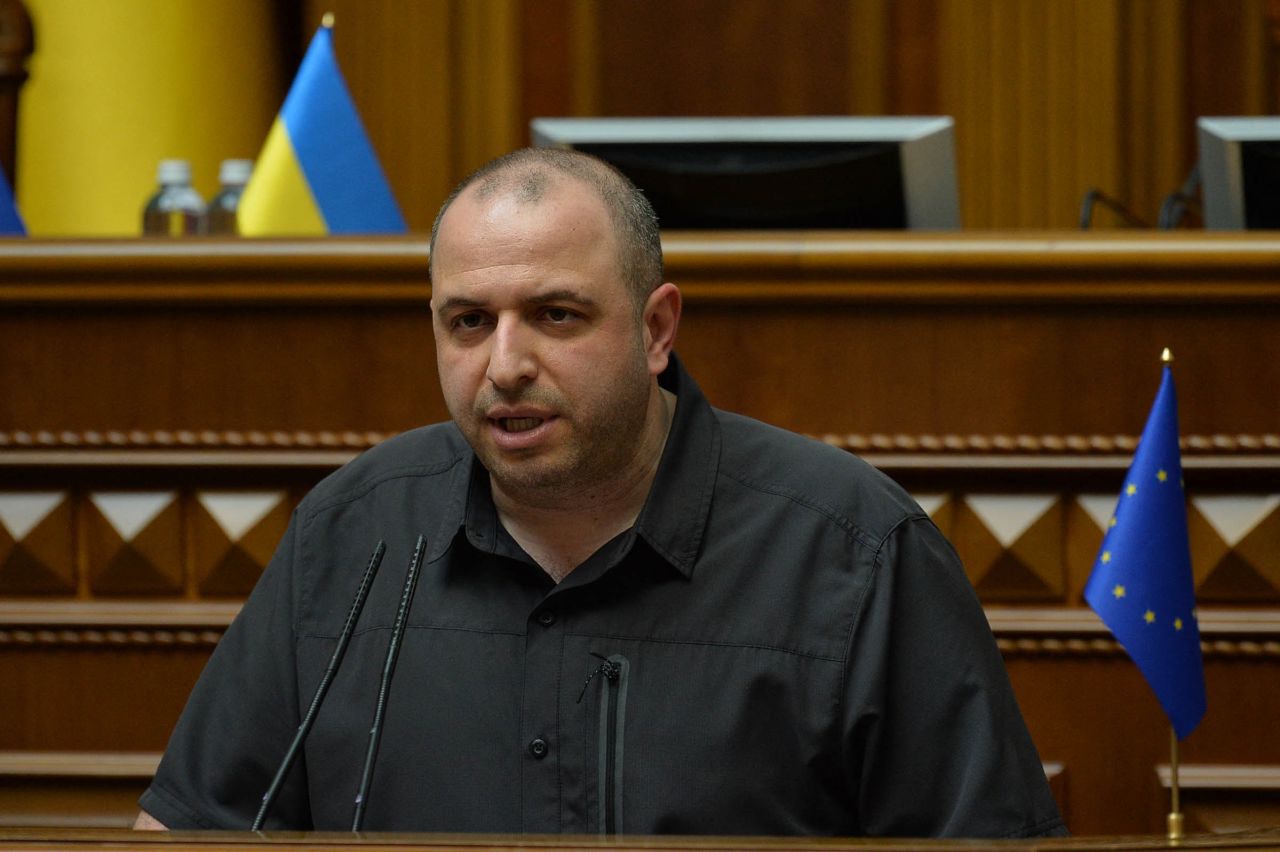 Rustem Umerov is pictured during a session of the Ukrainian parliament in Kyiv on Tuesday, September 5.