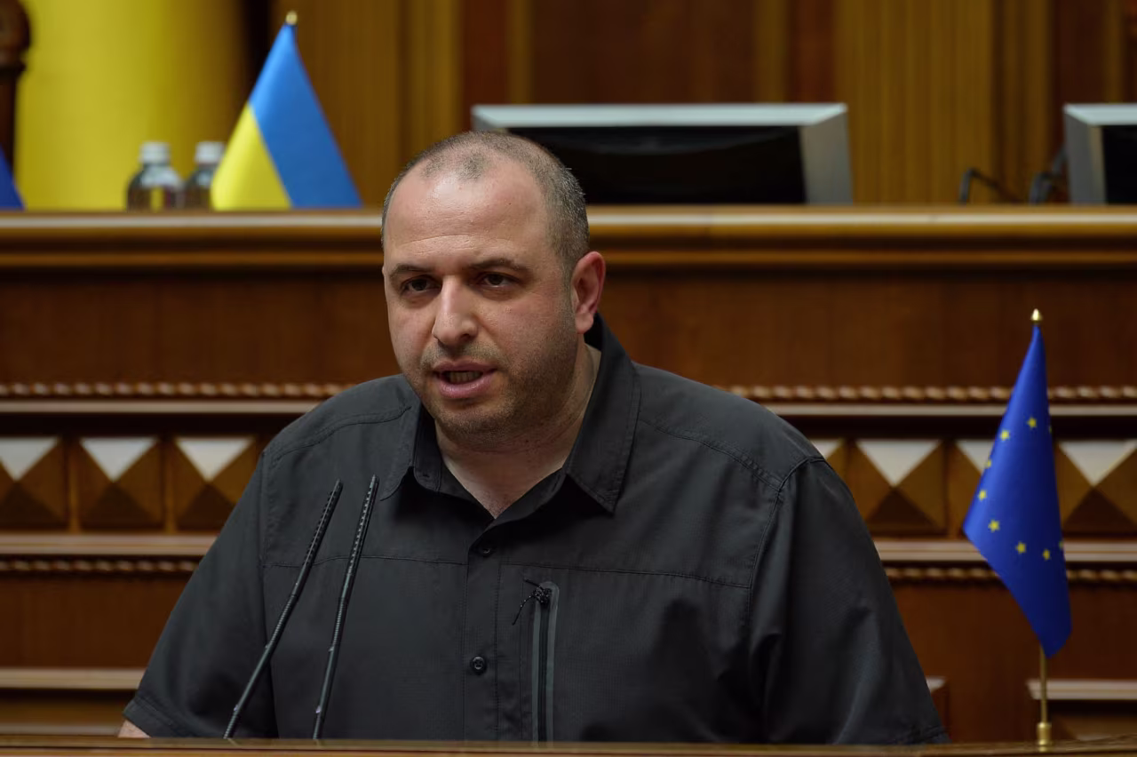 Rustem Umerov is pictured during a session of the Ukrainian parliament in Kyiv on Tuesday, September 5.