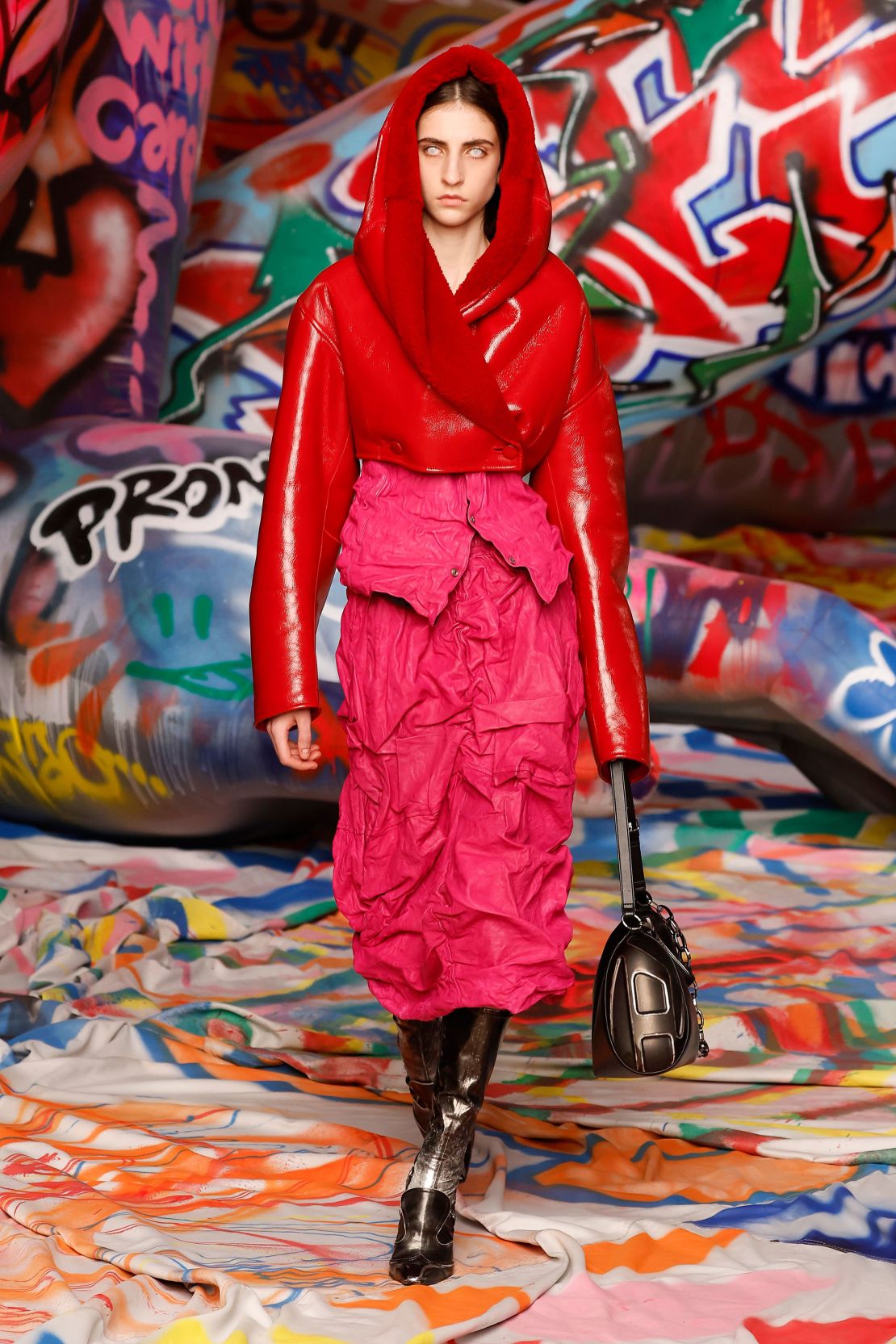 Diesel caught the attention of its guests with zombie-eyed models in vivid colors.