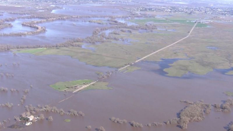 Video: Stunning aerial footage shows California highway underwater | CNN