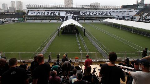 Pelé's coffin will be placed in the center of the field at Santos' stadium.