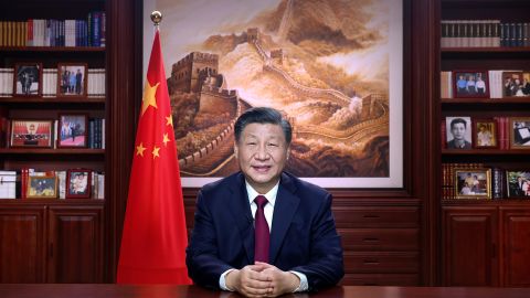 In this photo released by Xinhua News Agency, Chinese leader Xi Jinping delivers a New Year address in Beijing, Saturday, Dec. 31, 2022. 