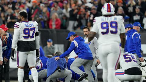 Hamlin is being examined after collapsing on the field in the first quarter of Monday night's game between the Buffalo Bills and the Cincinnati Bengals. 