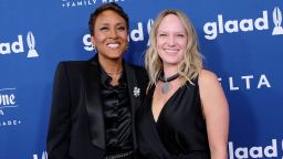Mandatory Credit: Photo by Kristina Bumphrey/Starpix/Shutterstock (9663911fk)
Robin Roberts and Amber Laign
29th Annual GLAAD Media Awards, New York, USA - 05 May 2018