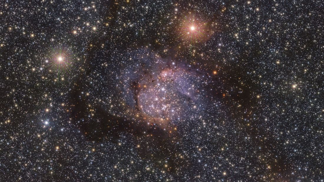 An image of the Sh2-54 Nebula was taken in infrared light using the European Southern Observatory's VISTA telescope at Paranal Observatory in Chile. 