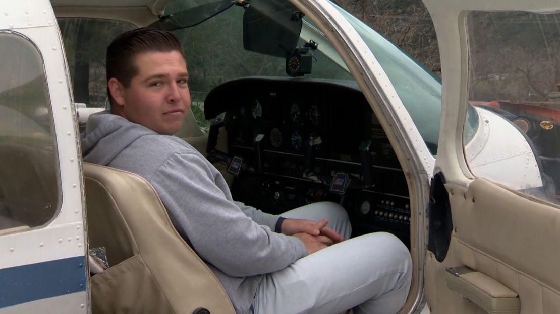 Brock Peters, 18, has had his pilots license for four months.