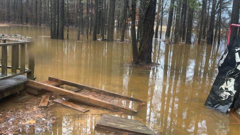 Ashley Shaver says she's never seen flooding like this at her house in Fountain Hill, Arkansas. This area received around 3 inches of rain over the course of 12 hours, according to the National Weather Service.
