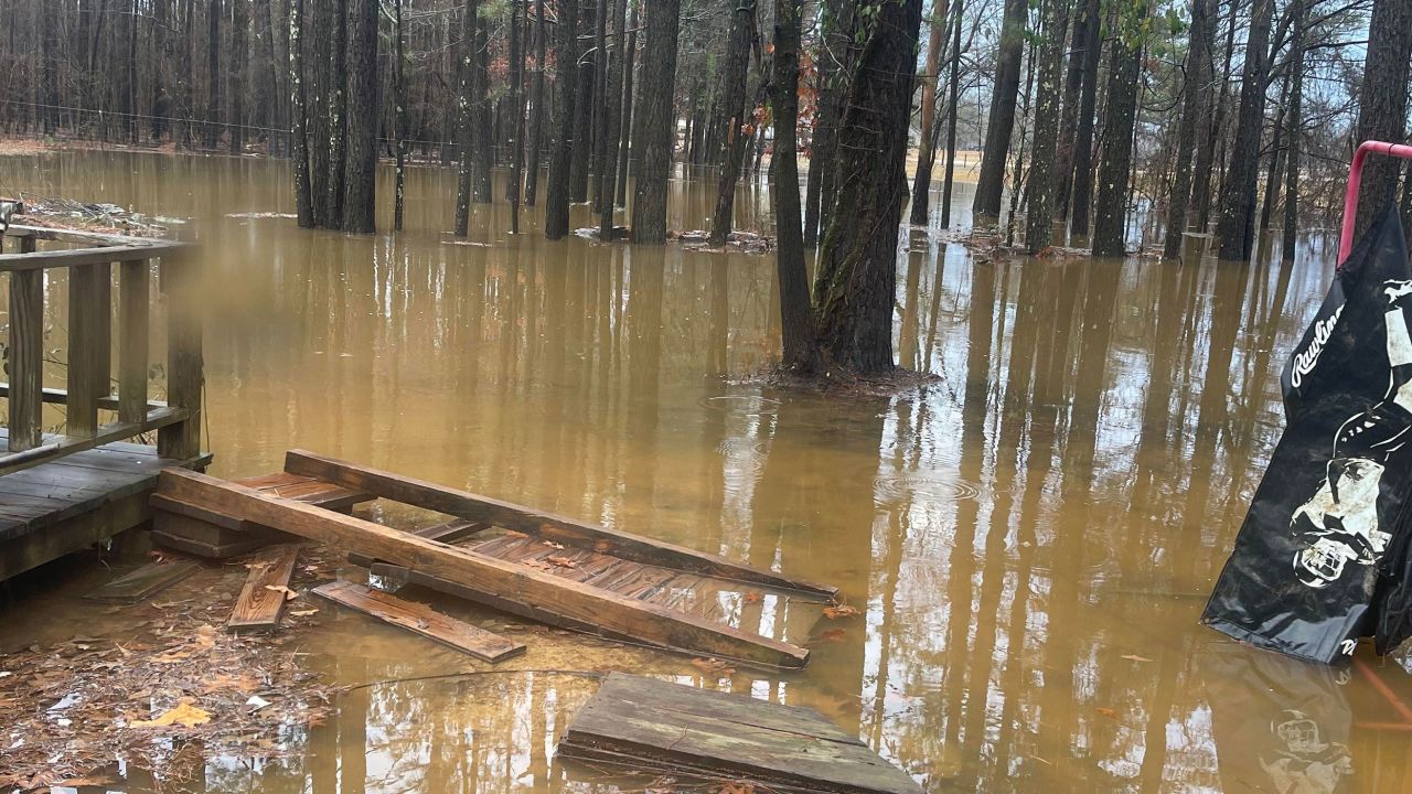 Ashley Shaver says she's never seen flooding like this at her house in Fountain Hill, Arkansas. This area received around 3 inches of rain over the course of 12 hours, according to the National Weather Service.
