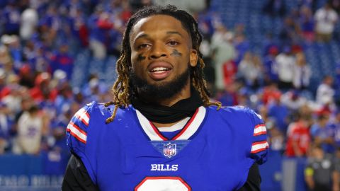 Damar Hamlin is seen in September after a game in New York.