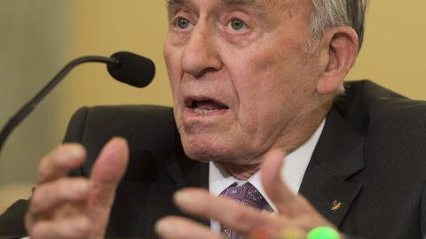 Cunningham testifies on space exploration during the US Senate Commerce, Science and Transportation's Subcommittee on Space, Science and Competiveness hearing on Capitol Hill in Washington, DC on February 24, 2015.