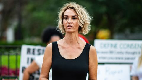 Stacey Pinkerton attends a Vigil For Survivors In Protest Of Bill Cosby's Overturned Conviction at Independence Hall on July 10, 2021, in Philadelphia, Pennsylvania.