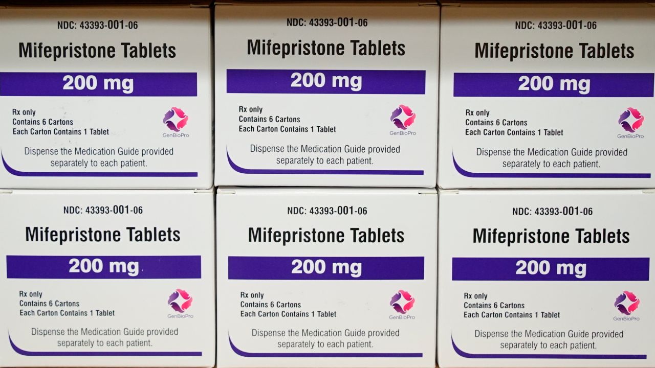 Boxes of the drug mifepristone sit on a shelf at the West Alabama Women's Center in Tuscaloosa, Ala., on March 16, 2022. 