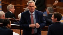 Republican Leader Kevin McCarthy, R-Calif., is seen after falling short of the necessary votes to become Speaker of the House in the first round on the first day of the 118th Congress at the US Capitol in Washington, D.C., on Tuesday, January 03, 2023. 