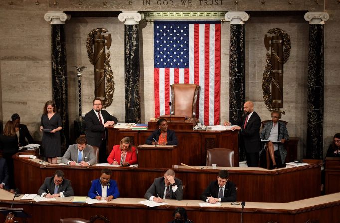 Roll is called on the House floor before voting began on Wednesday.