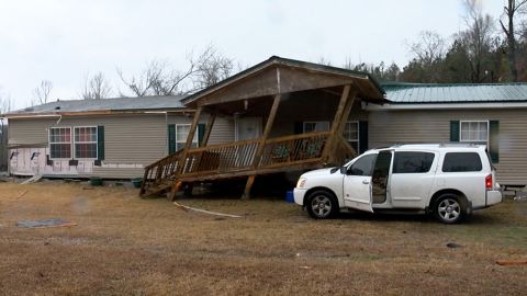 A damaged home is seen in Perry County on January 3, 2023. 