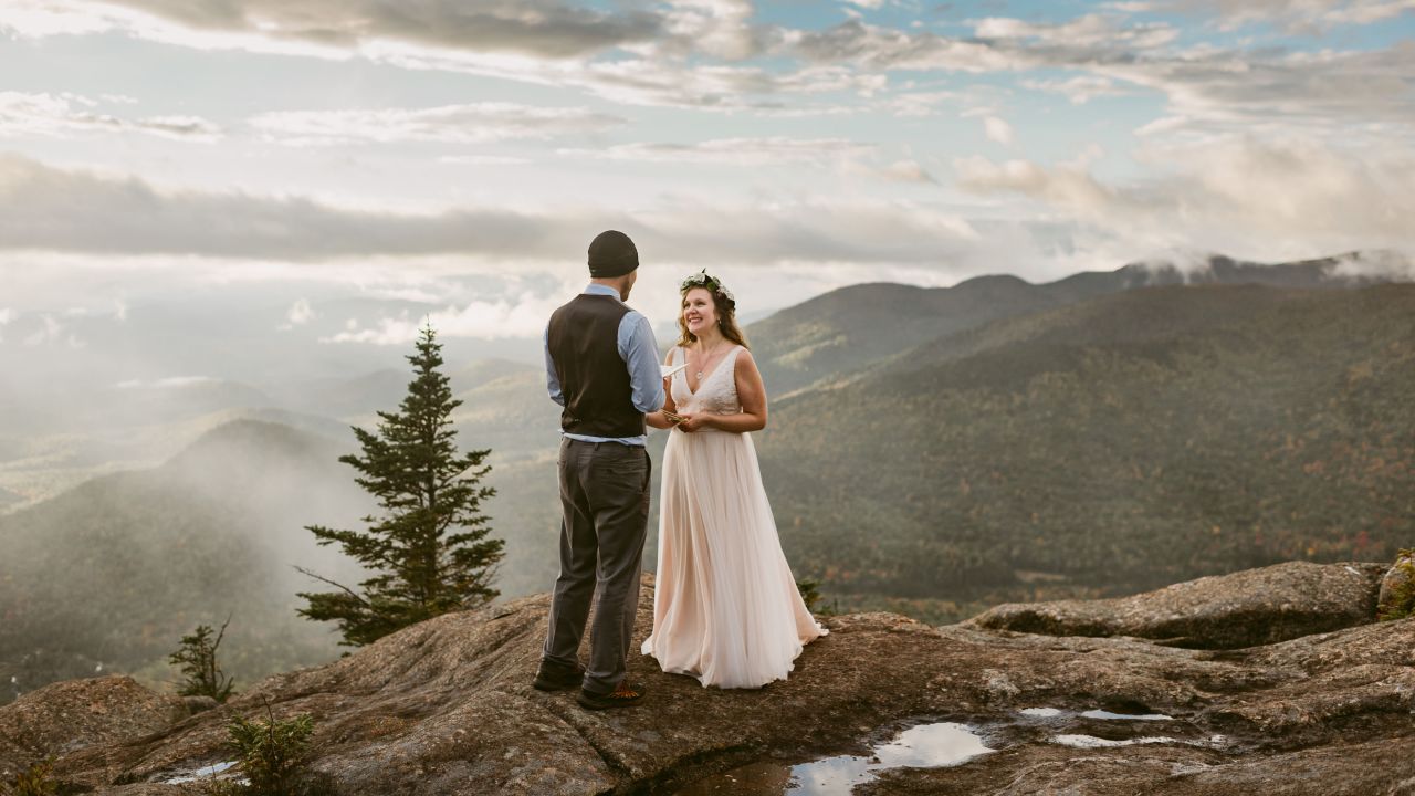 Sarah and Travis eloped in the Rocky Mountains, and later commemorated the moment with this photoshoot in the Adirondack Mountains.
