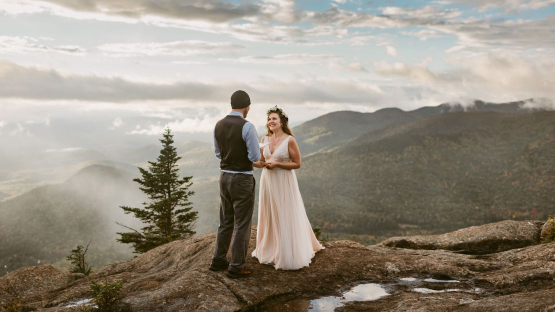 Sarah and Travis eloped in the Rocky Mountains, and later commemorated the moment with this photoshoot in the Adirondack Mountains.