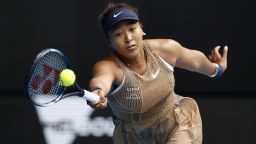 MELBOURNE, AUSTRALIA - JANUARY 04: Naomi Osaka of Japan plays a forehand shot in her match Against Alize Cornet of France during the Melbourne Summer Set at Melbourne Park on January 04, 2022 in Melbourne, Australia. (Photo by Darrian Traynor/Getty Images)