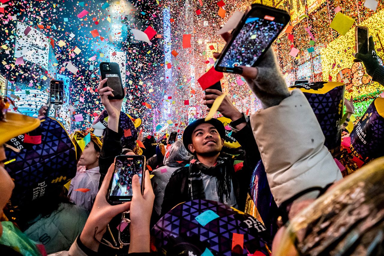 Revelers celebrate the start of the new year in New York's Times Square on Sunday, January 1. <a href="http://www.cnn.com/2022/12/31/world/gallery/2023-new-year-celebrations/index.html" target="_blank">See more New Year's celebrations around the world</a>.