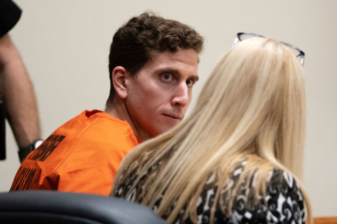 Bryan Kohberger looks toward his public defender, Anne Taylor, at a hearing in Latah County District Court in Idaho.