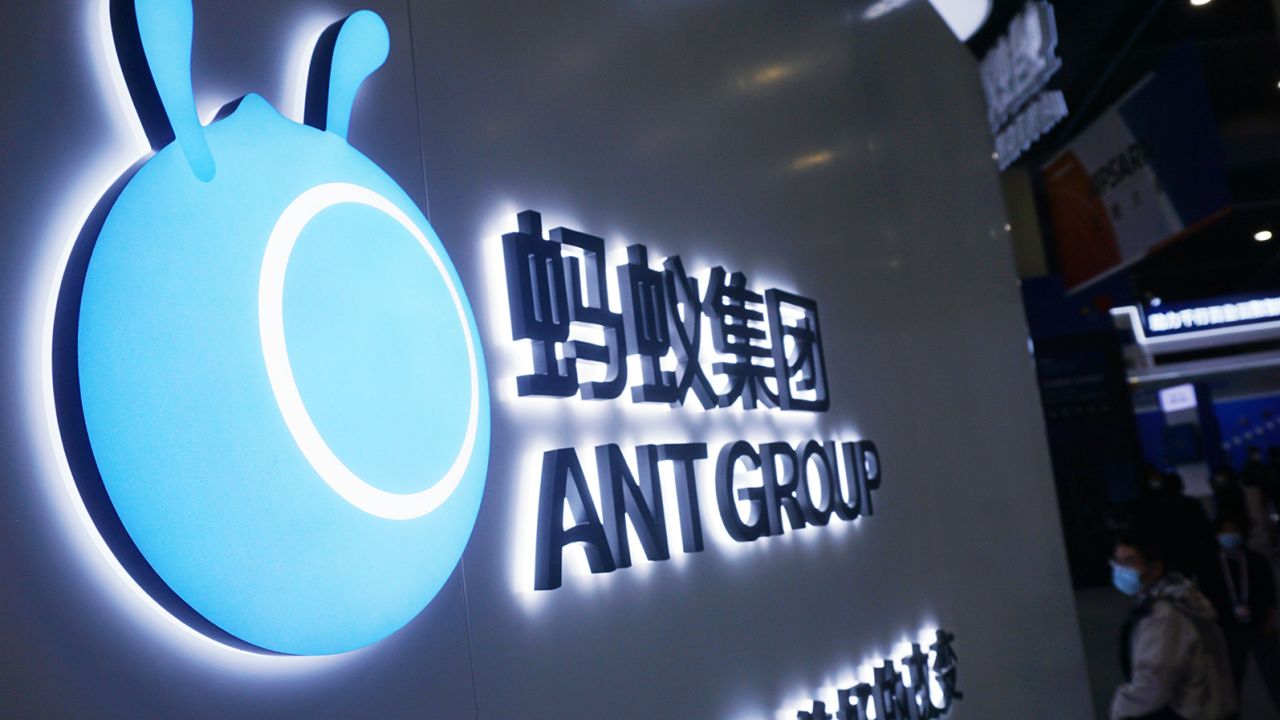 Ant Group's booth is seen at the Apsara Conference 2022 on November 3, 2022 in Hangzhou, China. 