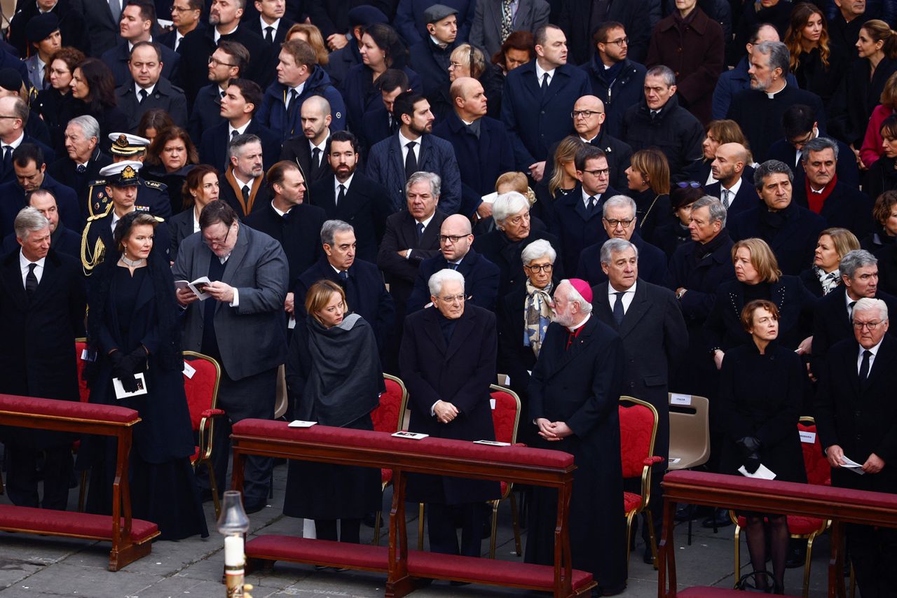 Belgium's Queen Mathilde and King Philippe, Italy's Prime Minister Giorgia Meloni, Italy's President Sergio Mattarella, German President Frank-Walter Steinmeier and his wife Elke Budenbender were among those attending the funeral of former Pope Benedict in St. Peter's Square at the Vatican.