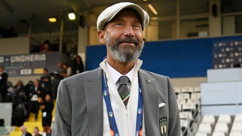CESENA, ITALY - JUNE 07: Gianluca Vialli, Delegation Chief of Italy looks on prior to the UEFA Nations League League A Group 3 match between Italy and Hungary on June 07, 2022 in Cesena, Italy. (Photo by Claudio Villa/Getty Images)