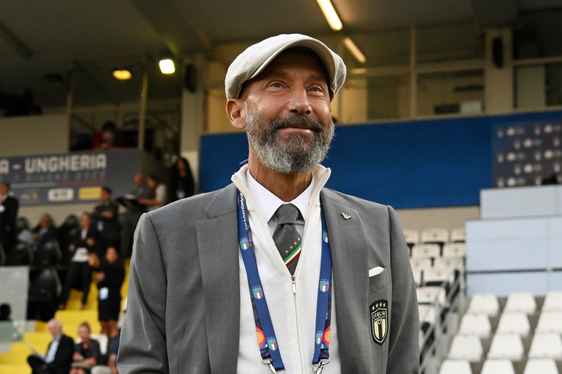 Vialli looks on before Italy's UEFA Nations League game against Hungary on June 7, 2022.